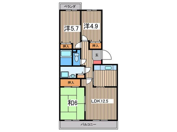 エスポワ－ル松風台２番館の物件間取画像